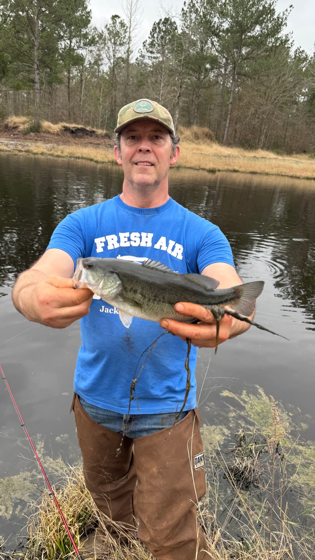 Largemouth bass caught on a winter afternoon.