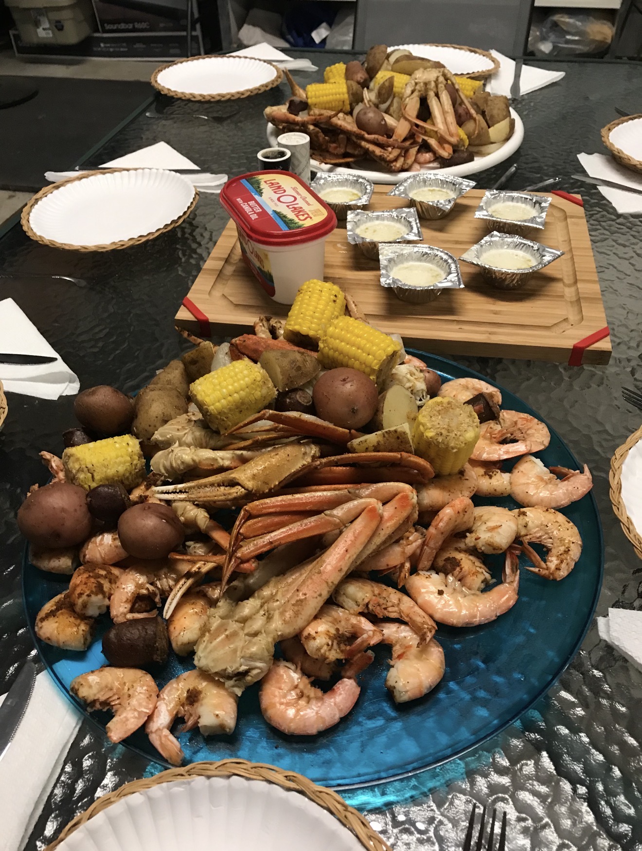 Low country boil ready for dinner.