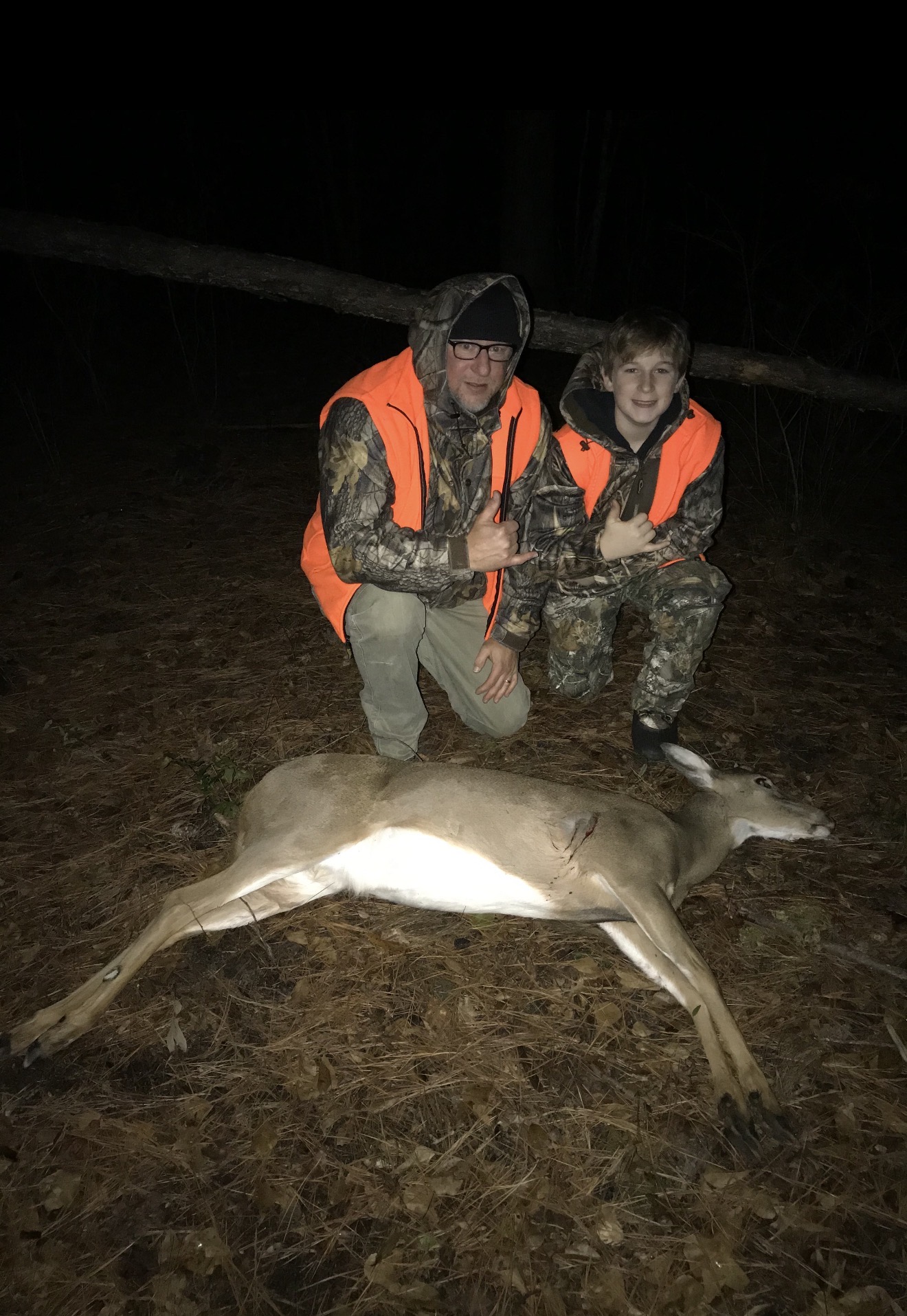 Another first-ever deer harvest — a management doe for a father-son team.