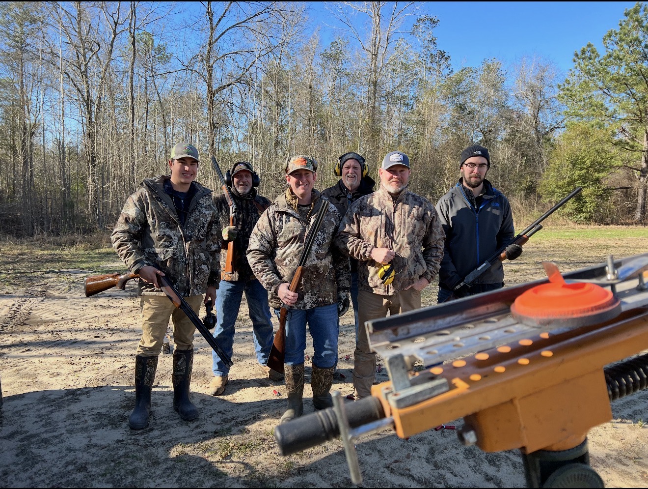 Clay pigeon shooting on the ranch.