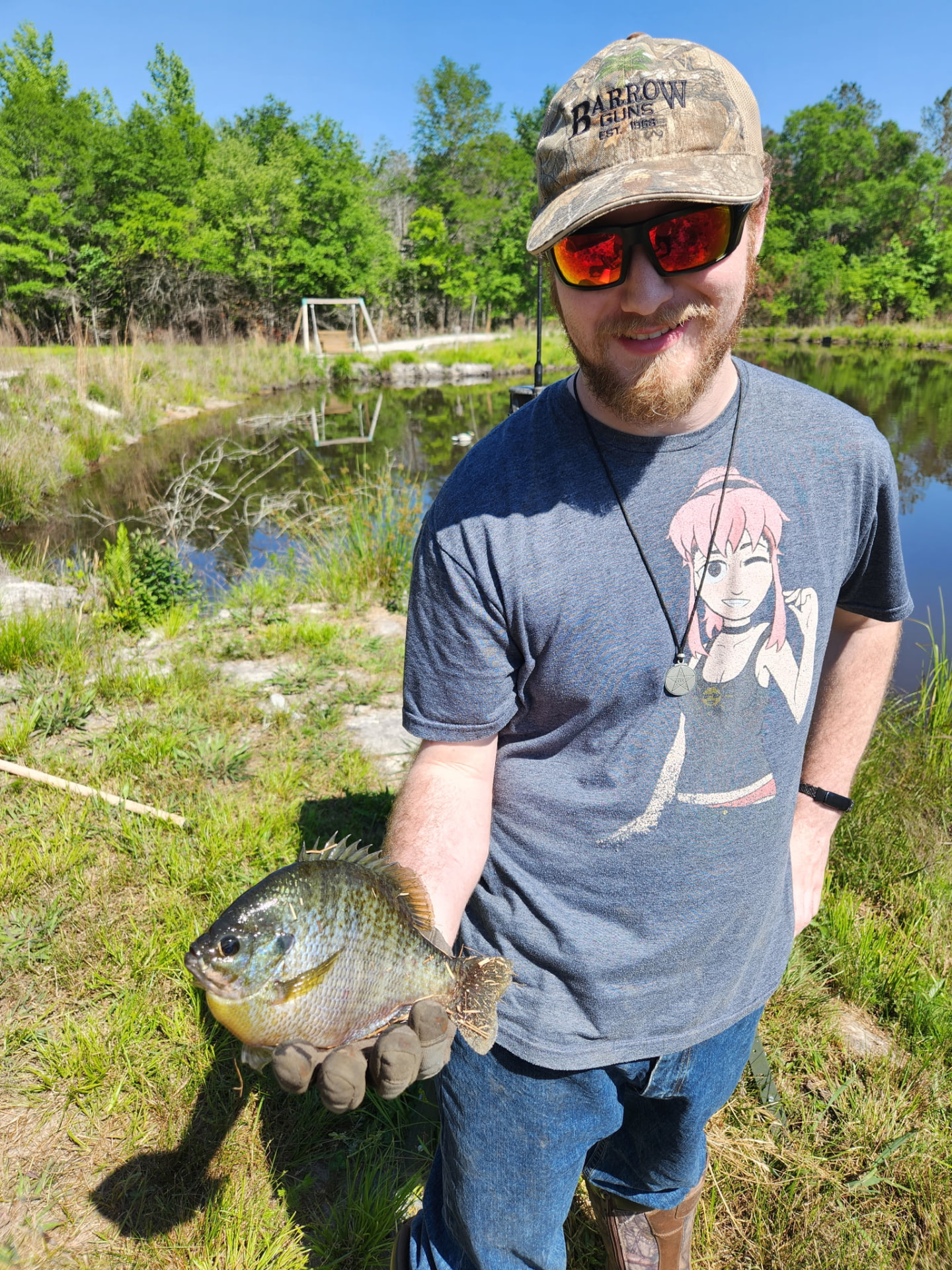 Bluegill caught on the ranch pond.