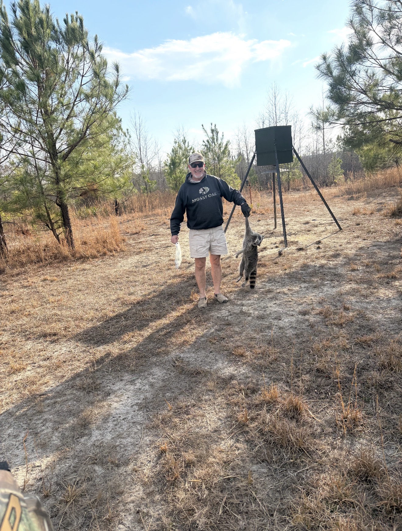 JB with a raccoon taken at the feeder.