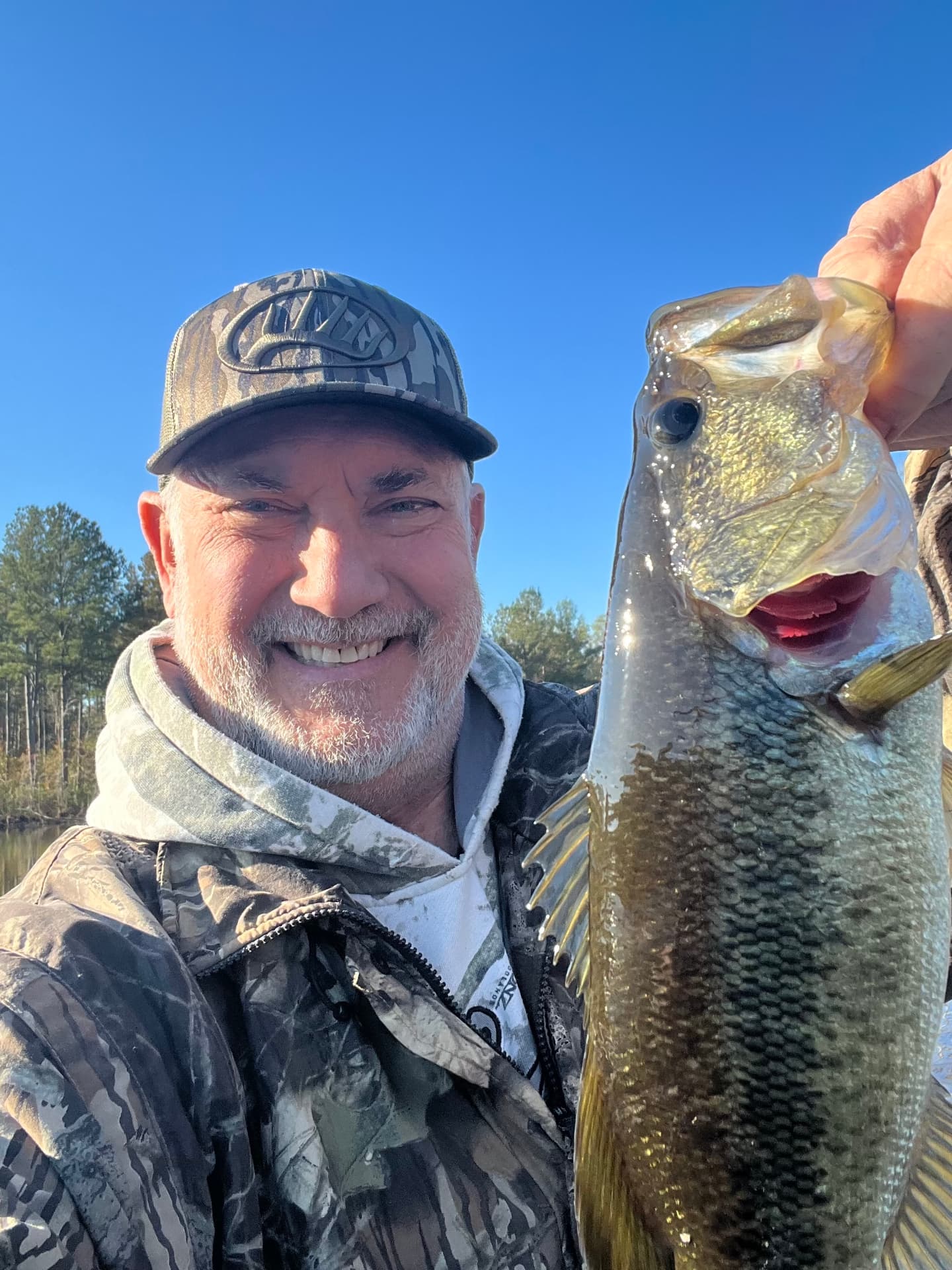 Largemouth bass caught on the ranch pond.